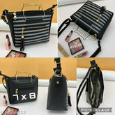 PU plaid striped crossbody bag combo with 5 compartments, ideal for casual and formal looks. Long adjustable handle, free size